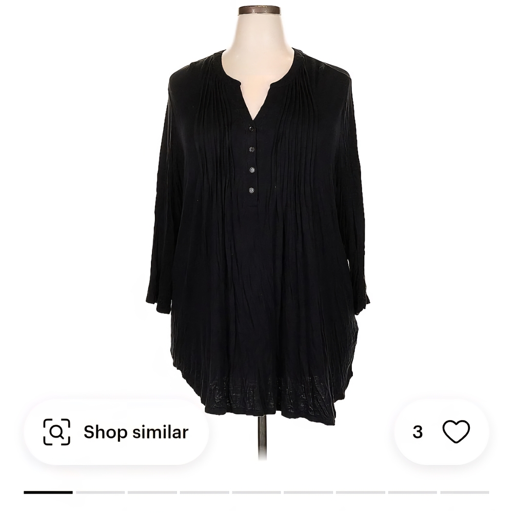 Simply Emma Black Button-Up Tunic